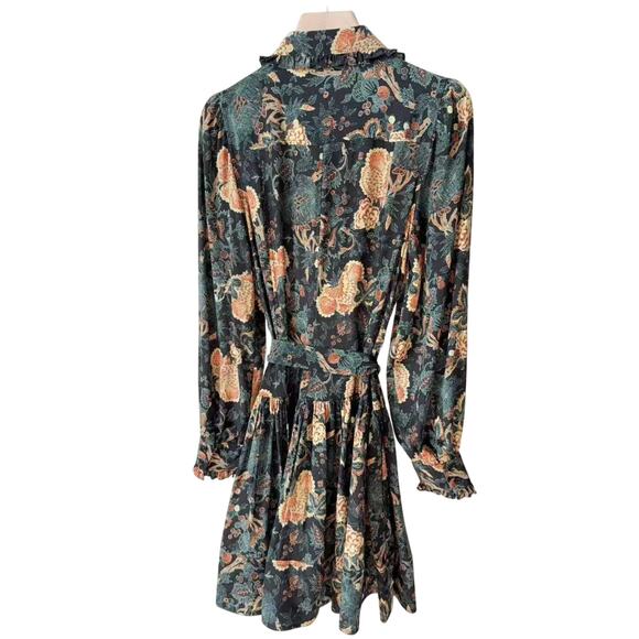 Ulla Johnson Simona Silk Long Sleeve Mini Dress in Nuit US 2 - Picture 8 of 8